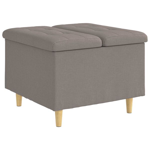 vidaXL Knappstool med kudde Taupe 60 x 60 x 45 cm tyg
