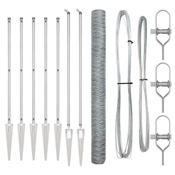 vidaXL St&auml;ngselstolpe Silver 10 x 1,6 m (36 mm n&auml;t) St&aring;l