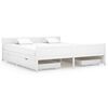 vidaXL S&auml;ngram med 4 l&aring;dor vit massiv furu 180x200 cm