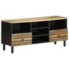 vidaXL Tv-b&auml;nk svart 100x33,5x46 cm massivt grovt mangotr&auml;