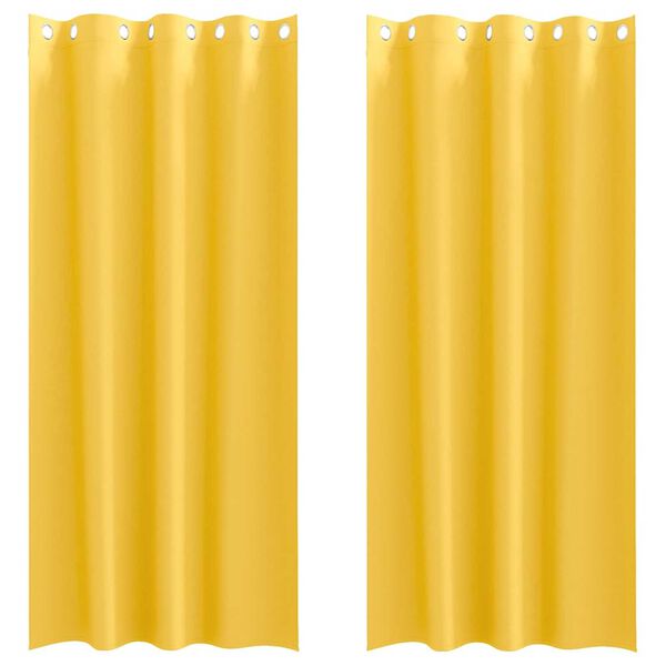 vidaXL M&ouml;rkl&auml;ggningsgardiner med Ringar 2 pcs Senapsgul 245 x 140 cm