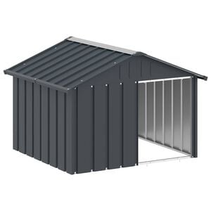 vidaXL Hundg&aring;rd antracit 116,5x103x81,5 cm galvaniserat st&aring;l