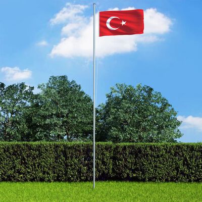 vidaXL Turkiets flagga 90x150 cm