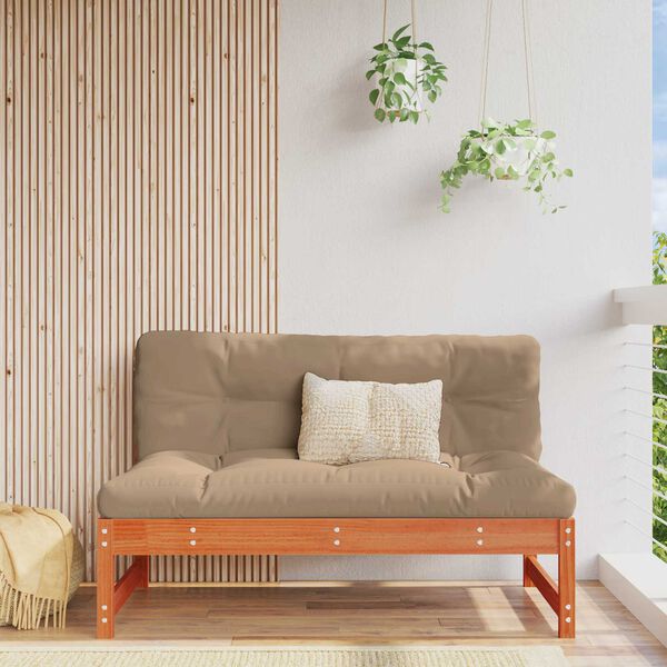 vidaXL Tr&auml;dg&aring;rd Mittensoffa Massivt furu VaxBrun 120 x 84 x 70 cm