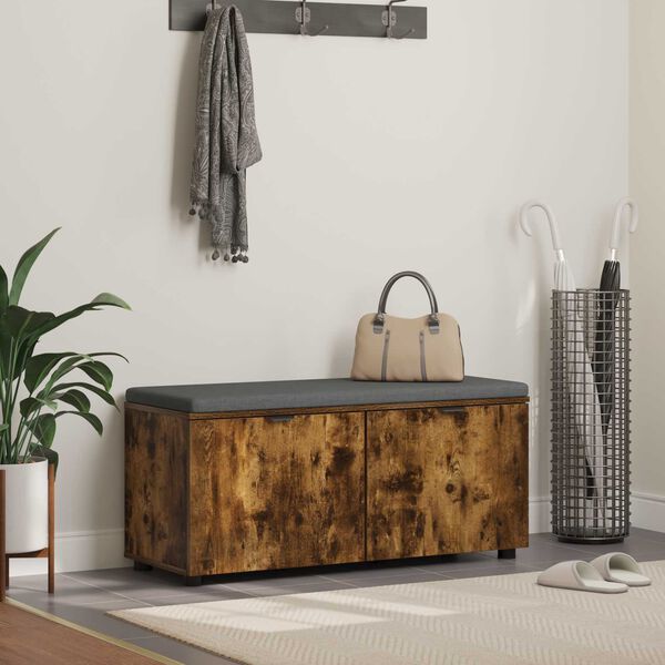 vidaXL Hallb&auml;nk med kudde med lagring R&ouml;kt ek 100 x 38 x 46 cm