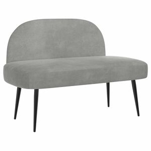 vidaXL Kl&auml;dd b&auml;nk med ryggst&ouml;d Ljusgr&aring; 110 x 60 x 76 cm Sammet