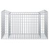 vidaXL Gabion upph&ouml;jd s&auml;ng Silver 50 x 100 x 60 cm Galvaniserat St&aring;l
