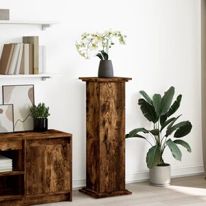vidaXL Piedestal med f&ouml;rvaring r&ouml;kf&auml;rgad ek 31x30x90cm konstruerat tr&auml;