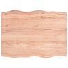 vidaXL Bordsskiva ljusbrun 80x60x(2-6) cm massivt tr&auml; levande kant