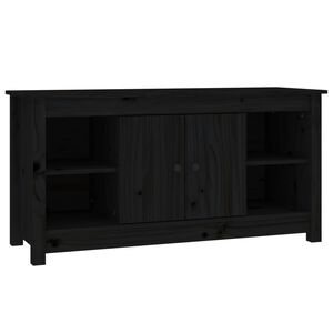 vidaXL Tv-bänk svart 103x36,5x52 cm massiv furu