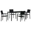 vidaXL Tr&auml;dg&aring;rdsm&ouml;belset 5 pcs Svart Pulverlackerat st&aring;l