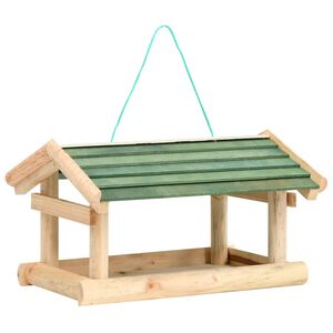vidaXL F&aring;gelmatare massivt tr&auml; 35x29,5x21 cm