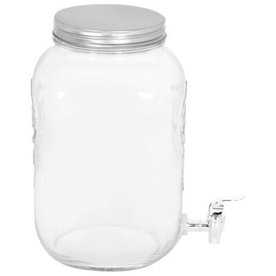 vidaXL Glasbehållare med tappkran 8050 ml glas