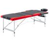 vidaXL Hopf&auml;llbar massageb&auml;nk 3 sektioner aluminium svart och r&ouml;d