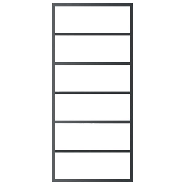 vidaXL Skjutdörr med beslagset ESG glas och aluminium 90x205 cm