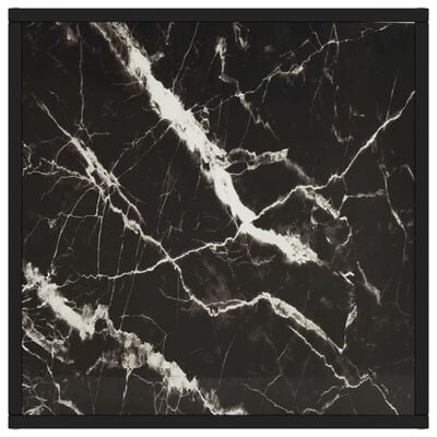 vidaXL Soffbord svart med svart marmor glas 60x60x35 cm