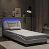 vidaXL Bed Frame with LED without Mattress "Hvar" White 90x200 cm