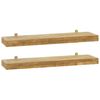 vidaXL V&auml;gghyllor 2 st 60x15x4 cm massivt teaktr&auml;