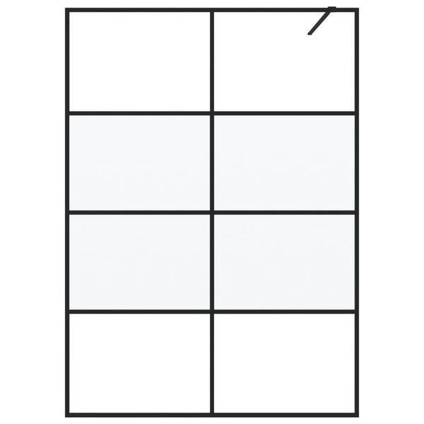 vidaXL Duschv&auml;gg svart 140x195 cm halvfrostat ESG-glas