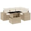 vidaXL Soffgrupp f&ouml;r tr&auml;dg&aring;rden med dynor 5 delar beige konstrotting