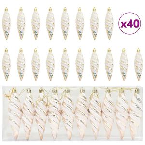 vidaXL Jul Spiralformad Kula 40 st champagne 3 x 11 cm Plast