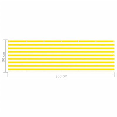 vidaXL Balkongskärm gul och vit 90x300 cm HDPE