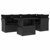 vidaXL Loungegrupp med dynor 6 delar svart konstrotting