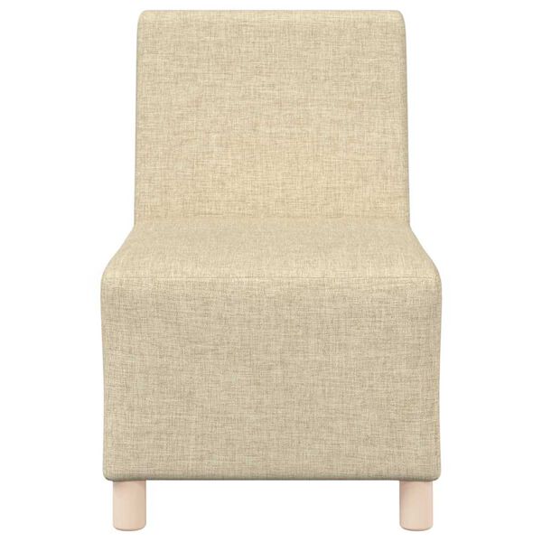 vidaXL Soffstol utan armstöd gräddvit 55 cm tyg