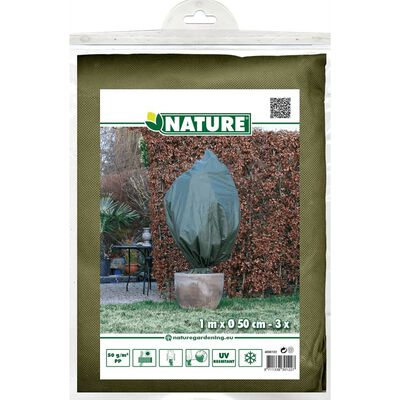Natur Frostskydd för växter 3 st 50 g/m² 100x50 cm grön