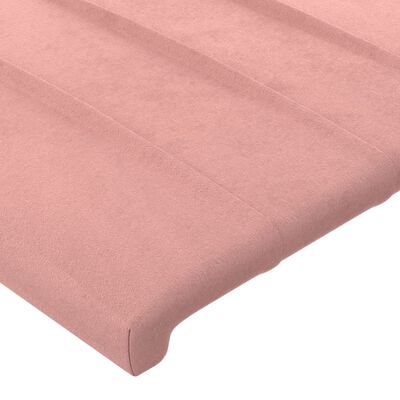 vidaXL Sänggavel med kanter rosa 103x23x118/128 cm sammet