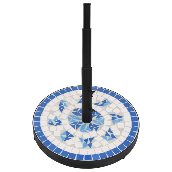 vidaXL Parasollfot blå och vit rund 12 kg