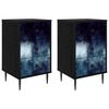 vidaXL Nattduksbord RAALTE 2 st Svart ek 36 x 33 x 61 cm