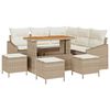 vidaXL Tr&auml;dg&aring;rdsoffset 9 st 8-Antal sittplatser Beige Poly rattan