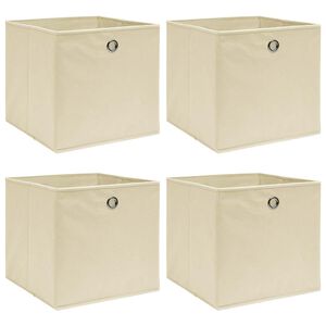vidaXL F&ouml;rvaringsl&aring;dor 4 st gr&auml;ddvit 32x32x32 cm tyg