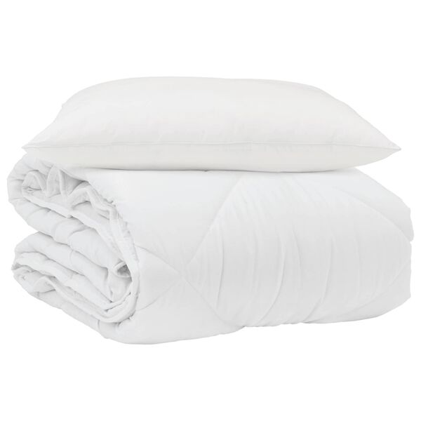vidaXL Sommar Duvet med kudde 2 pcs Vit Mikrofiber