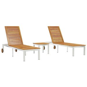 vidaXL Lounger 2-person 3 pcs Brun Massivt Akaciatr&auml;