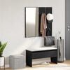 vidaXL Hallmöbelset med låda med spegel 4 pcs Svart Ek Konstruerat trä