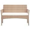 vidaXL Loungegrupp för trädgården med dynor 4 delar konstrotting beige
