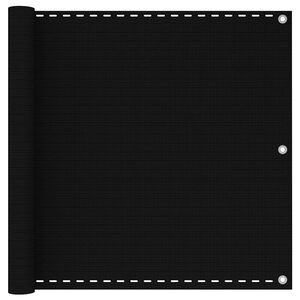 vidaXL Balkongsk&auml;rm svart 90x600 cm HDPE