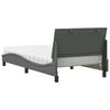 vidaXL Bed with Mattress "Hanko" Dark Grey 100x200 cm Fabric