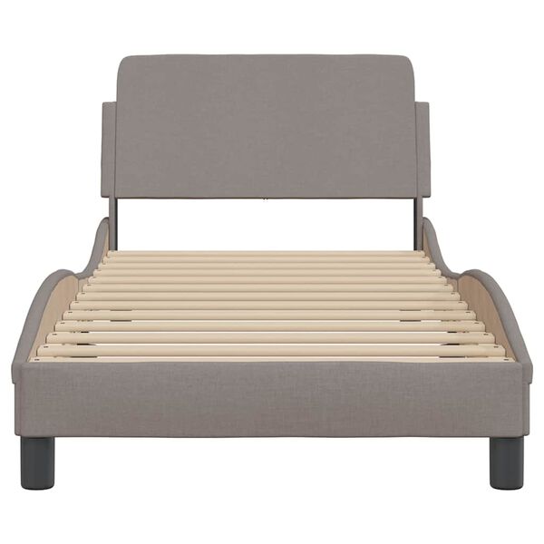 vidaXL Bed Frame with Headboard "Dover" Taupe 90x190 cm Fabric