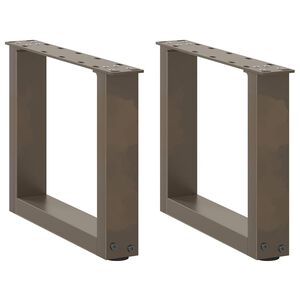 vidaXL Soffbordsben U-formade 2 st naturst&aring;l 40x(30-31) cm st&aring;l