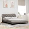 vidaXL Bed Frame with LED without Mattress Taupe 160x200 cm Fabric
