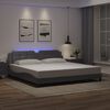 vidaXL Bed Frame with LED without Mattress "Zadar" Grey 200x200 cm