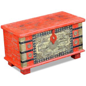 vidaXL F&ouml;rvaringskista mangotr&auml; r&ouml;d 80x40x45 cm