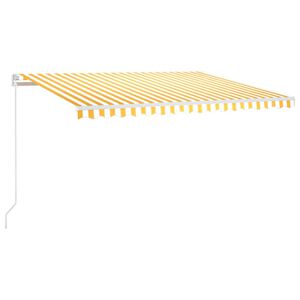 vidaXL Markis manuellt inf&auml;llbar 450x300 cm gul och vit