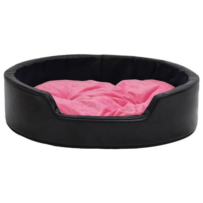 vidaXL Hundbädd svart och rosa 99x89x21 cm plysch och konstläder