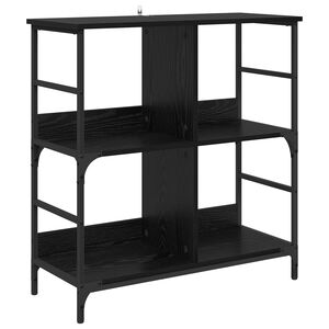 vidaXL Hyllsystem 4 niv&aring;er 78.5 x 33 x 82 cm Konstruerat tr&auml; Svart ek