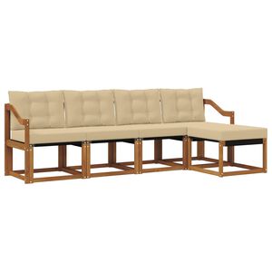 vidaXL Utomhussoffset med kudde 5 pcs Naturlig och Beige