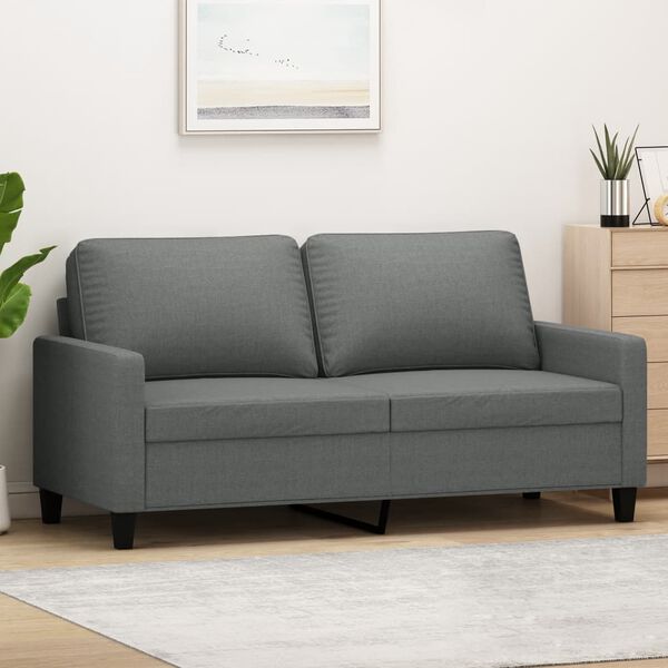 vidaXL Soffa 2-sits mörkgrå 140 cm tyg